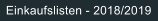 Einkaufslisten - 2018/2019