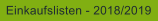 Einkaufslisten - 2018/2019